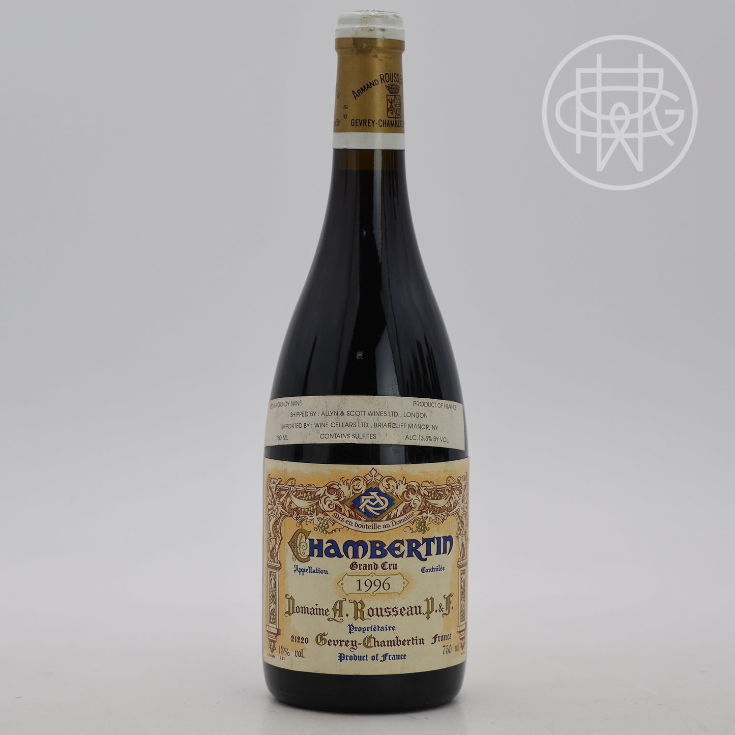 Armand Rousseau Chambertin 1996 750mL (Missing Neck Tag)