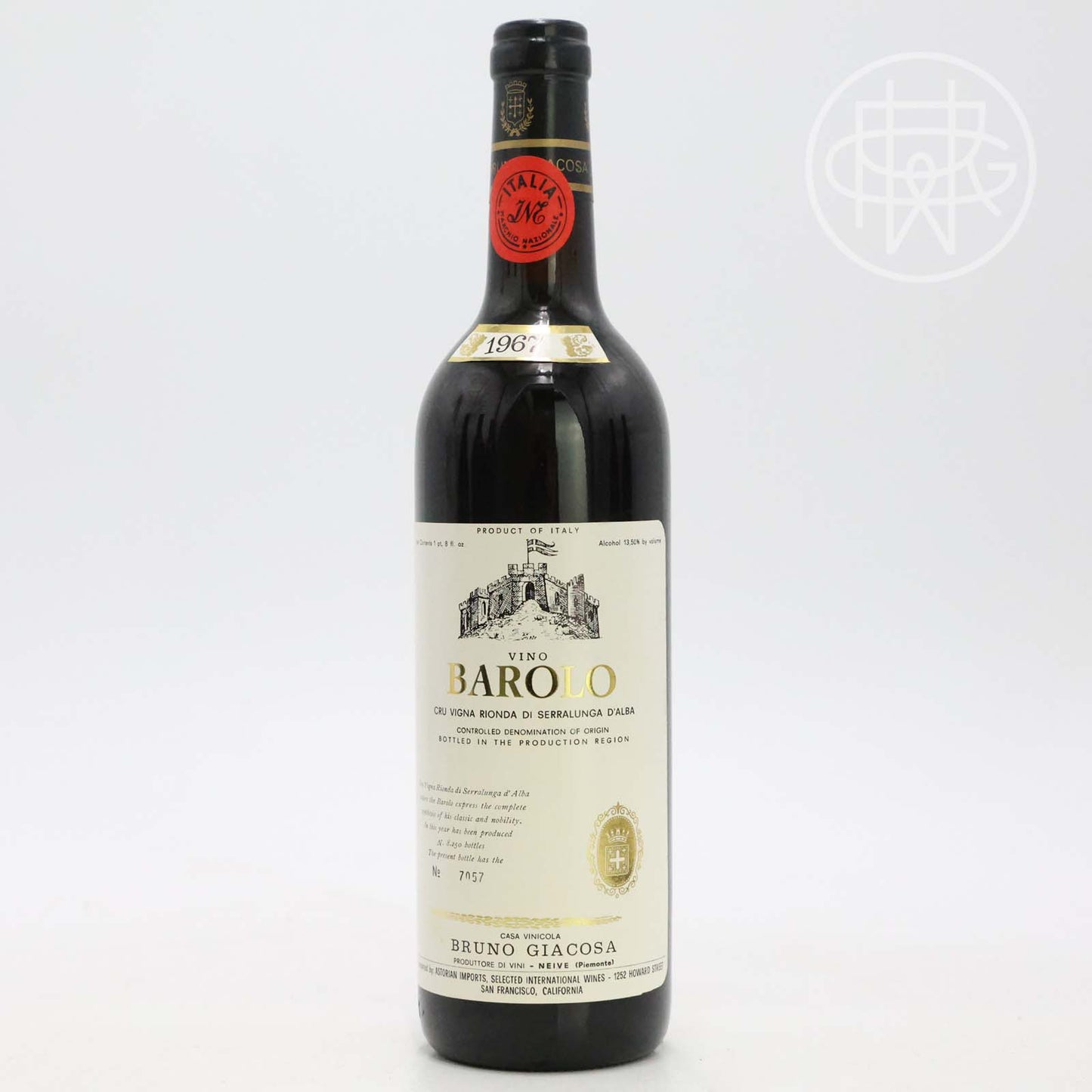 Bruno Giacosa Barolo Vigna Rionda di Serralunga d'Alba 1967 750mL