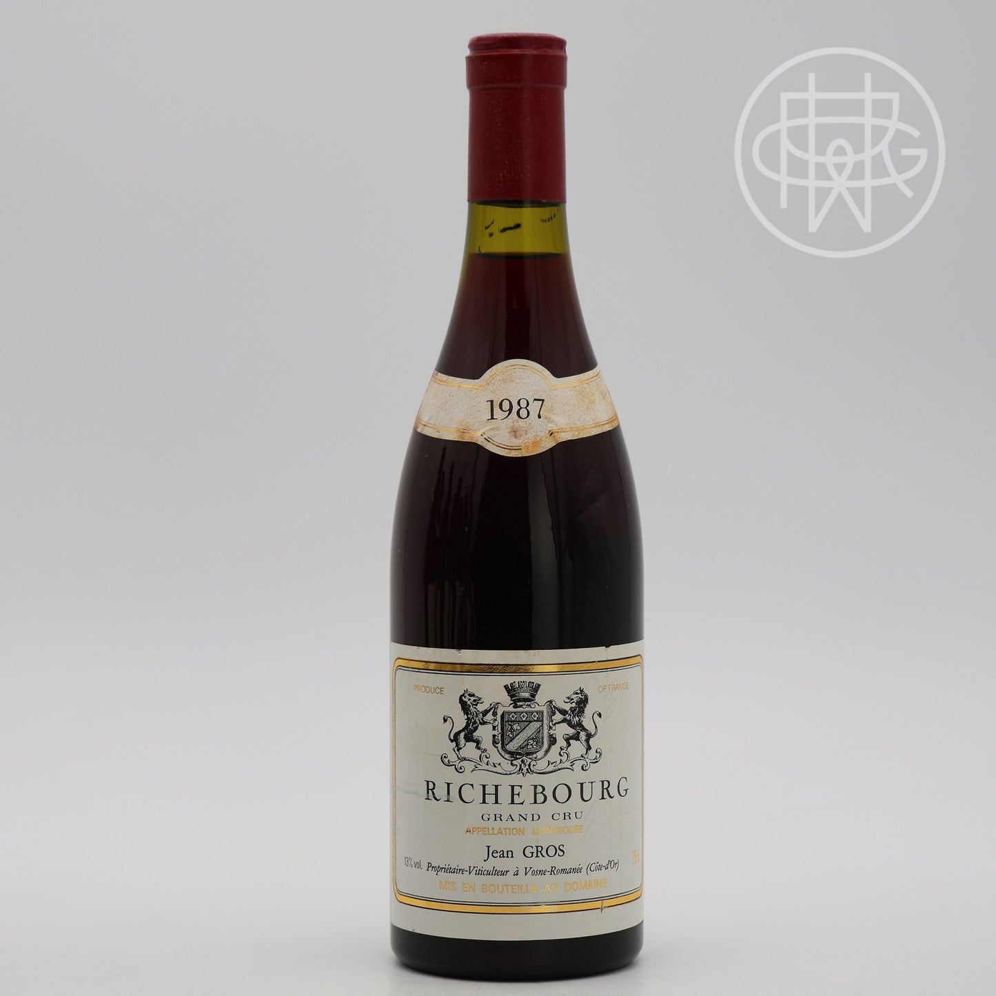 Jean Gros Richebourg 1987 750mL (Soiled Label)