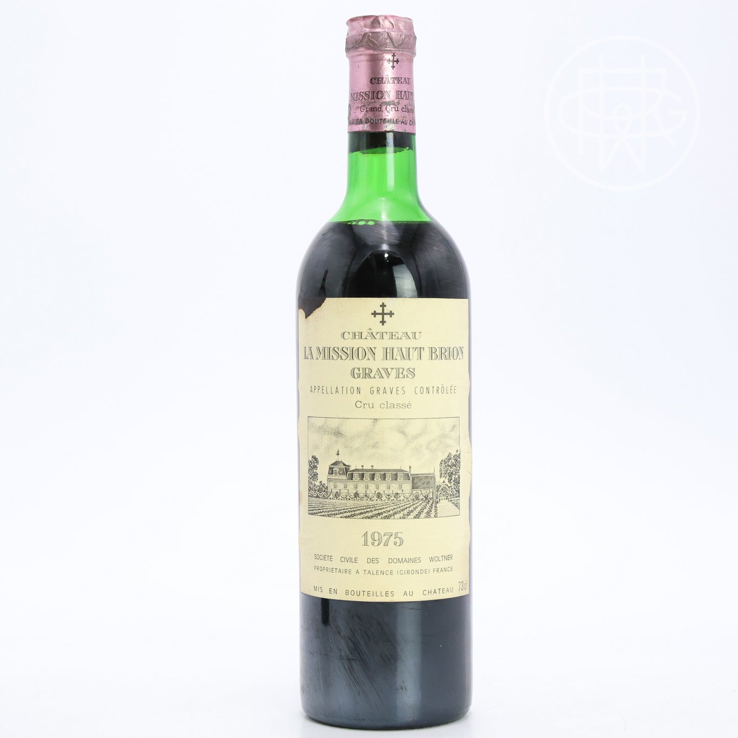 La Mission Haut Brion 1975 750mL (High Shoulder, Stained Label)