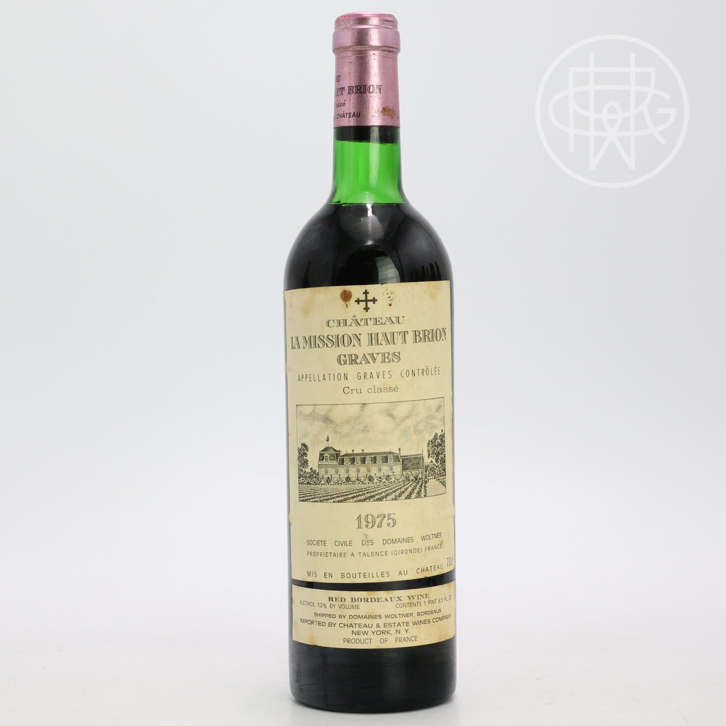 La Mission Haut Brion 1975 750mL (Top Should, Slightly Stained Label)