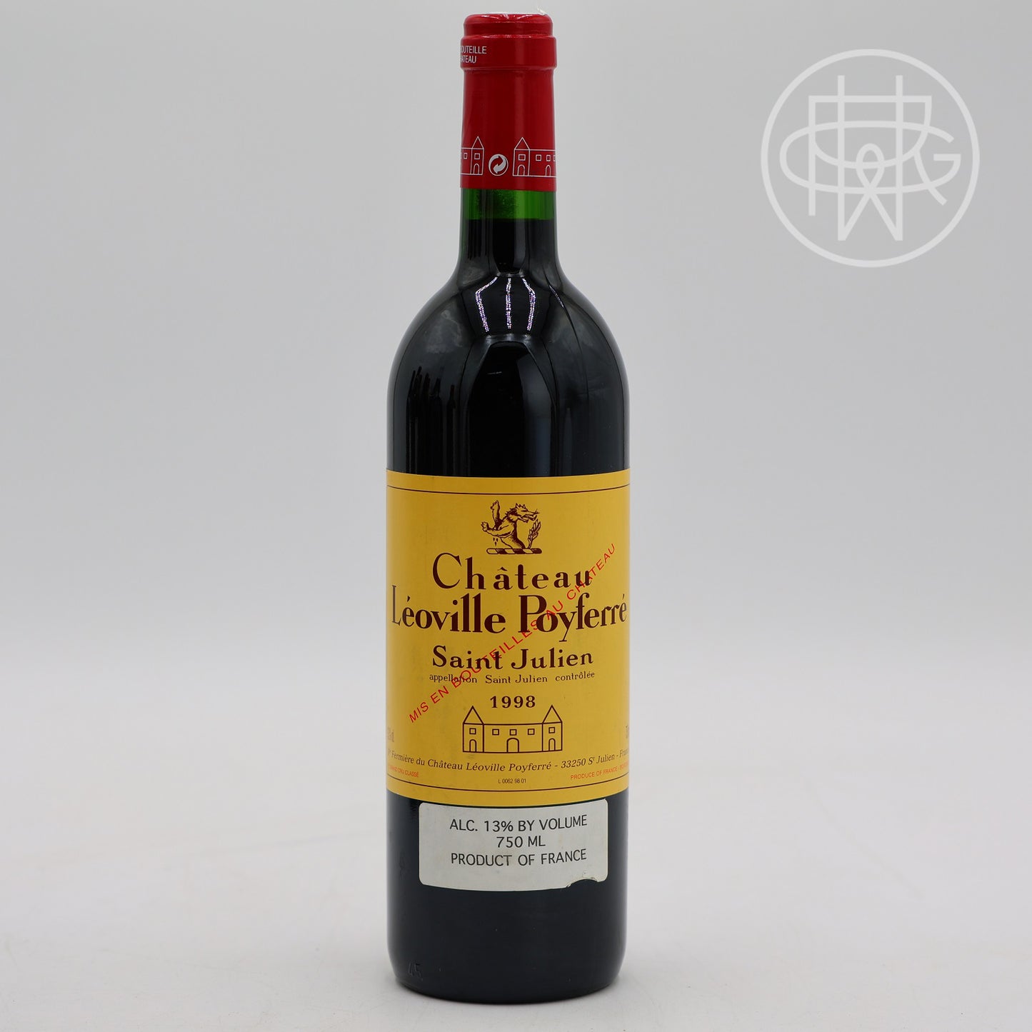 Leoville Poyferre 1998 750mL (Slightly Soiled Label)