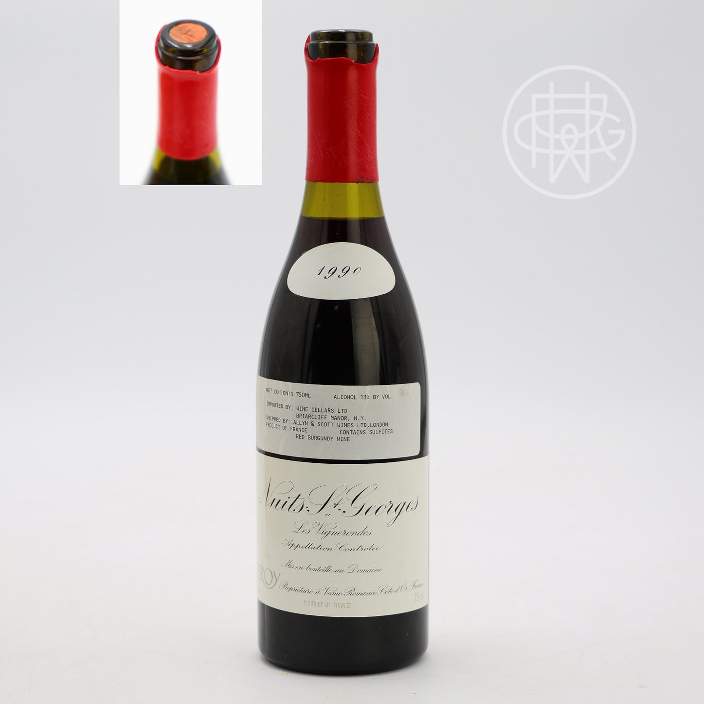 Leroy Nuits St. Georges Les Vignerondes 1990 750mL (Chipped Wax Capsule)