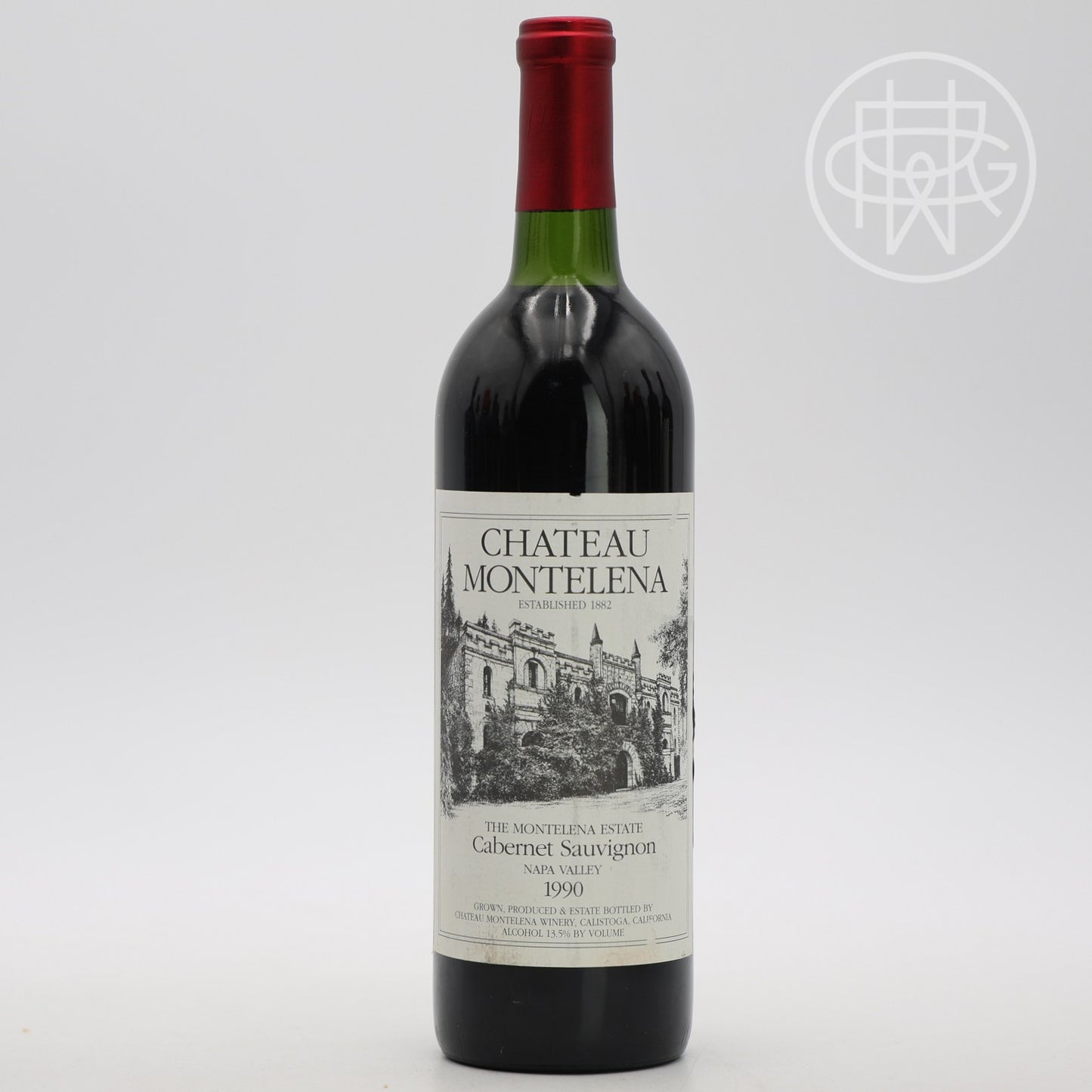 Montelena Estate Cabernet 1990 750mL (Top Shoulder, Nicked Label)