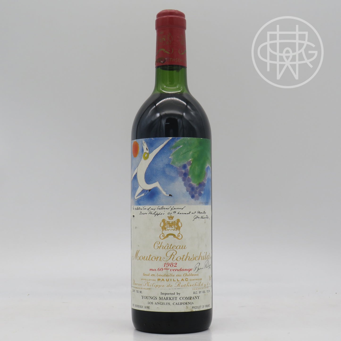 Mouton 1982 750mL (Top Shoulder,Slightly Soiled Label)