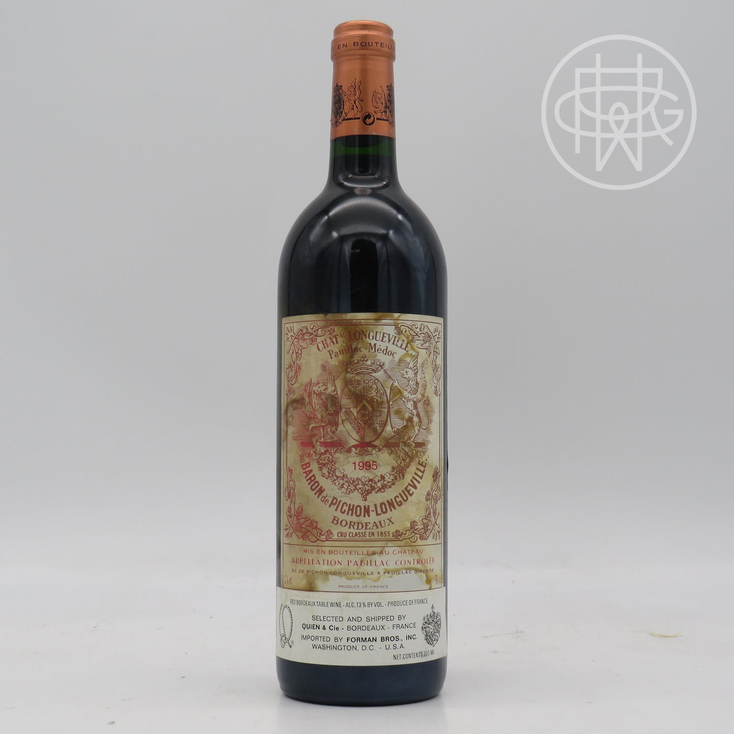 Pichon Baron 1995 750mL (Soiled Label)