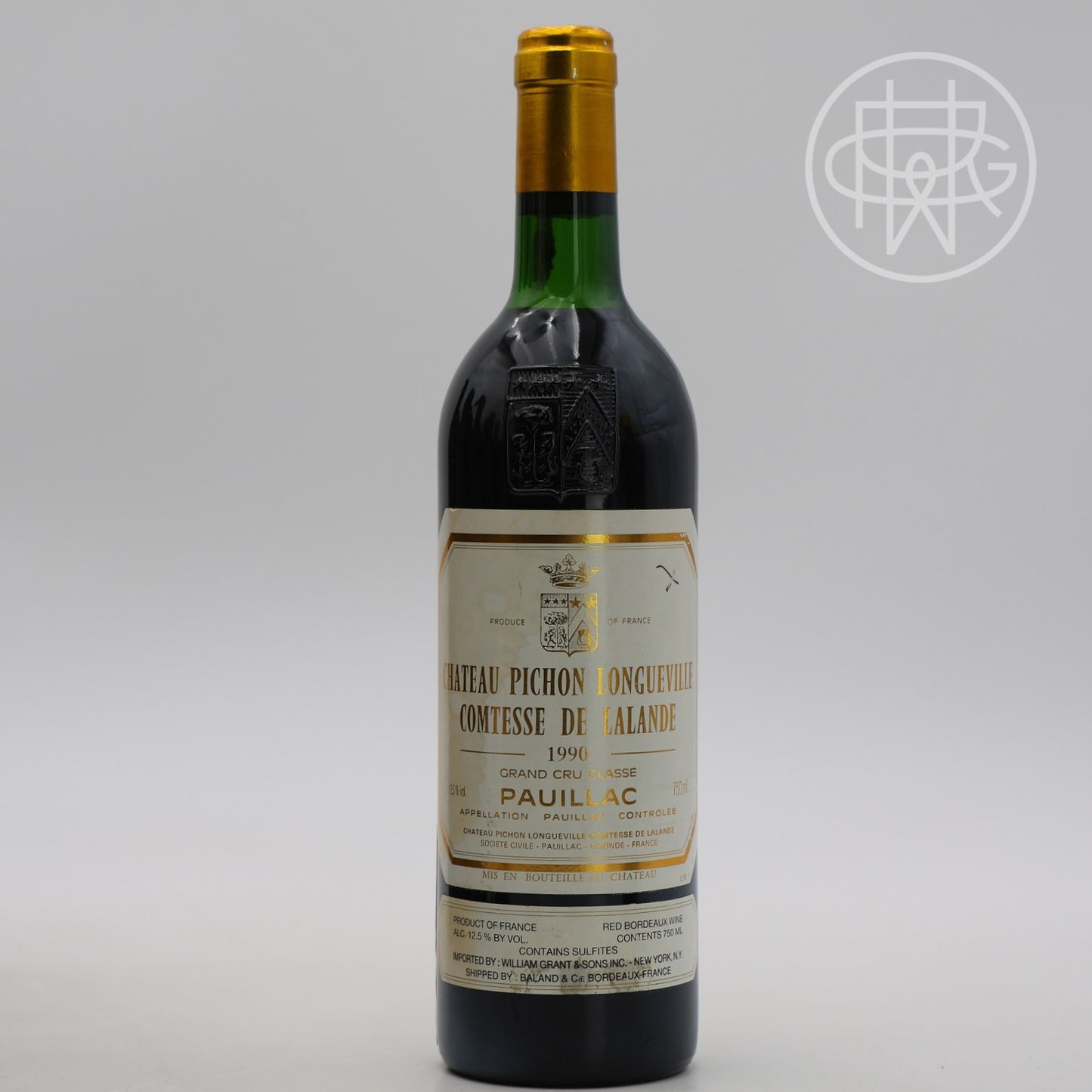 Pichon Lalande 1990 750mL (Top Shoulder, Slightly Soiled Label)