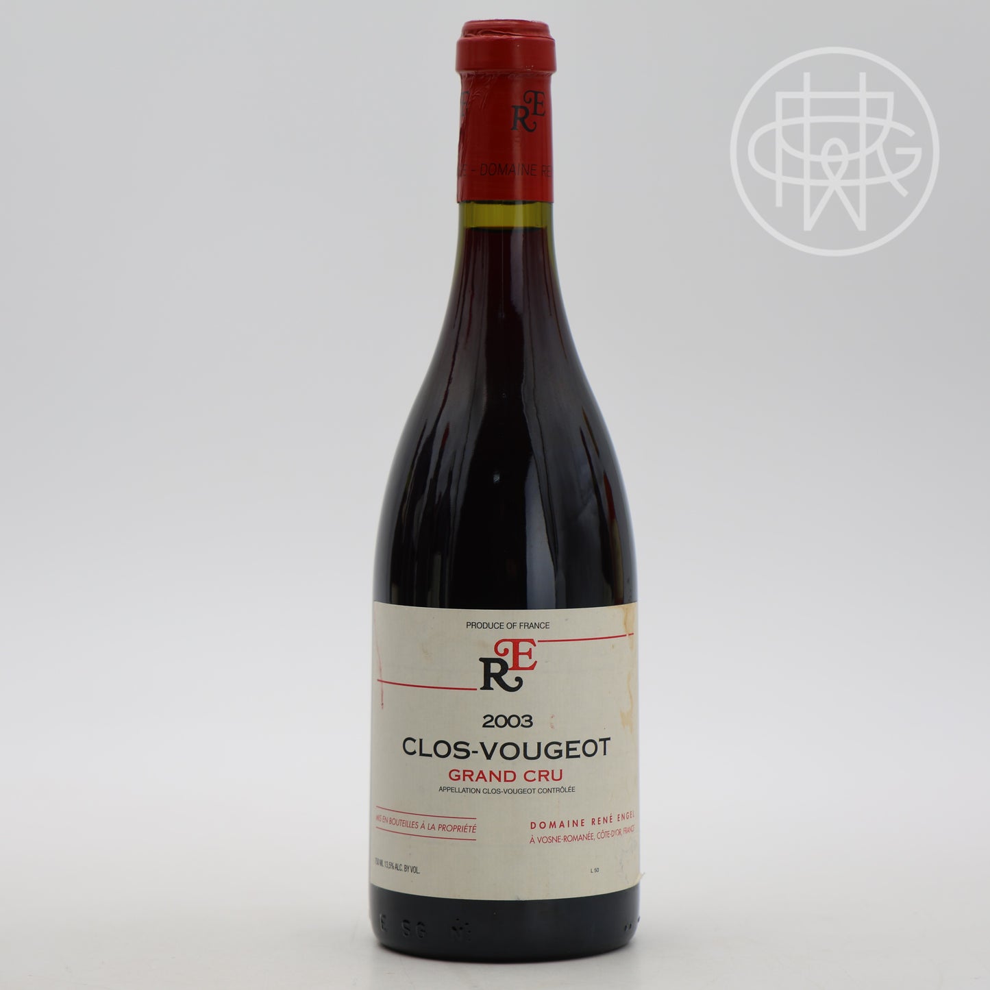 Rene Engel Clos Vougeot 2003 750mL (Soiled Label)