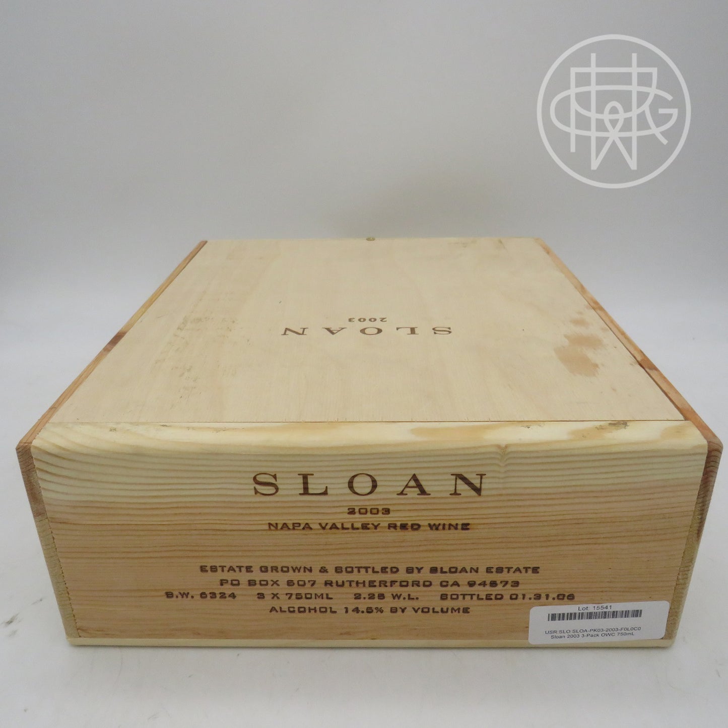 Sloan 2003 3-Pack OWC 750mL