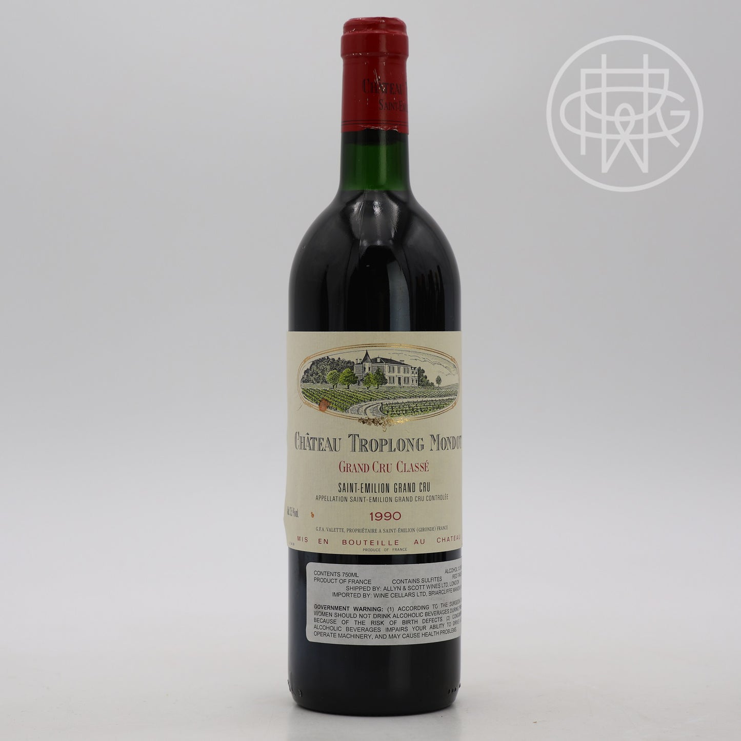 Troplong Mondot 1990 750mL (Slightly Soiled Label)