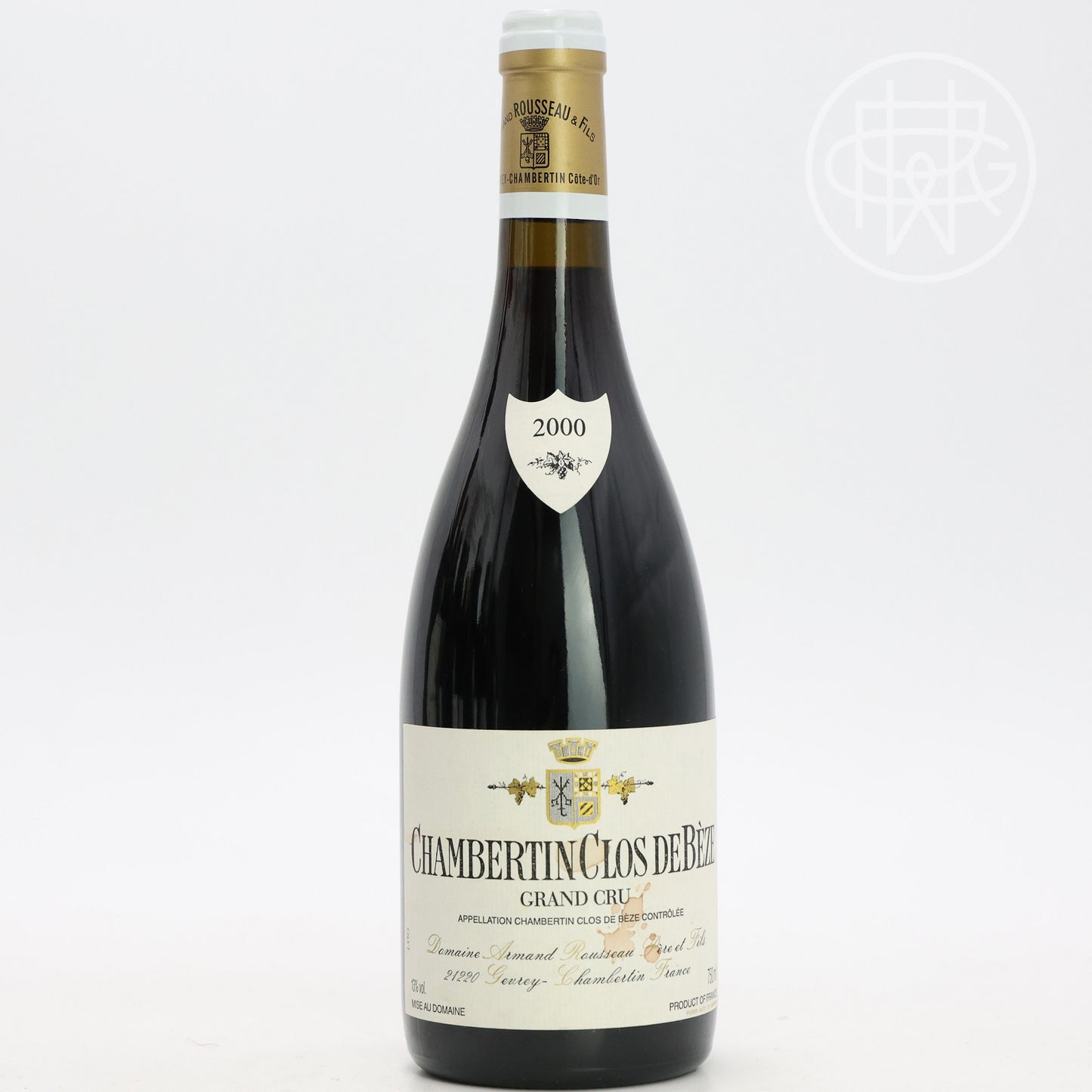 Armand Rousseau Chambertin Clos de Beze 2000 750mL (Wine Stained Label)