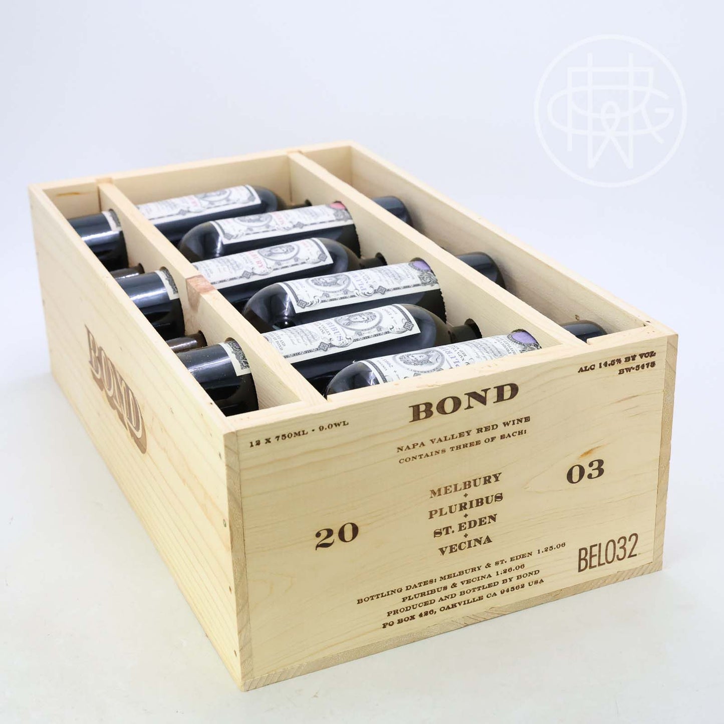Bond Assortment Case 2003 12-Pack OWC 750mL