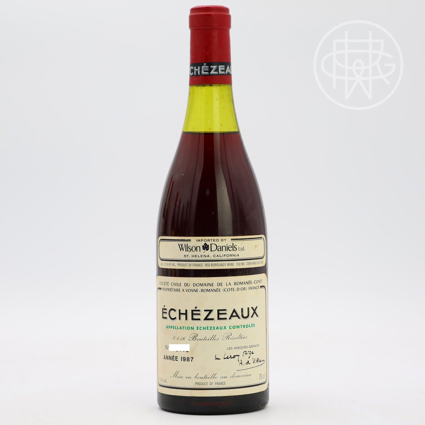 DRC Echezeaux  1987 750mL (3cm, Slightly Soiled Label)