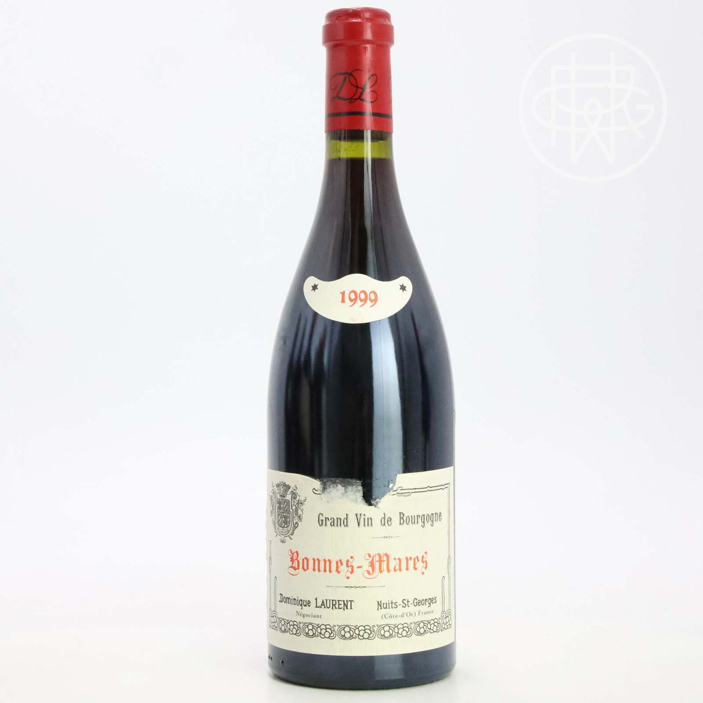 Dominique Laurent Bonnes Mares 1999 750mL (Slightly Torn Label)
