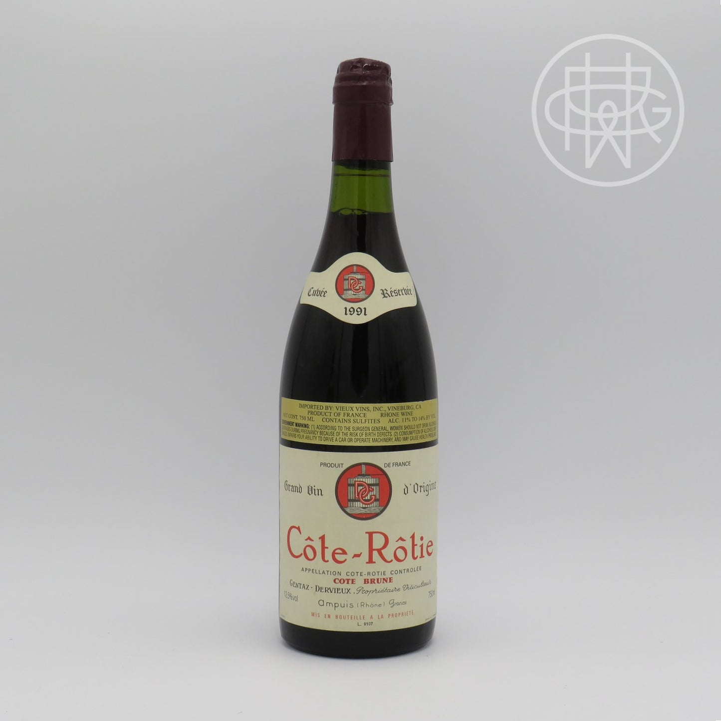 Gentaz Dervieux Cote Rotie Cote Brune 1991 750mL