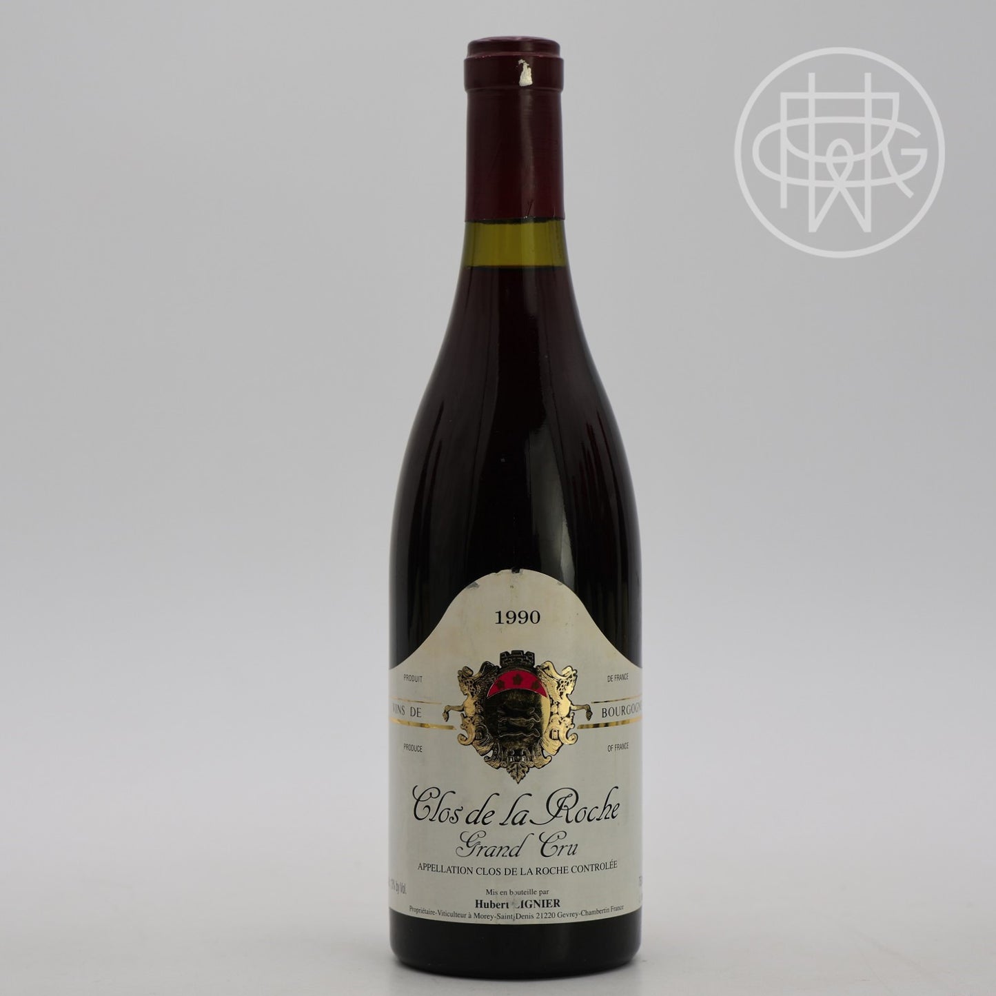 Hubert Lignier Clos de la Roche 1990 750mL (Nicked Label)