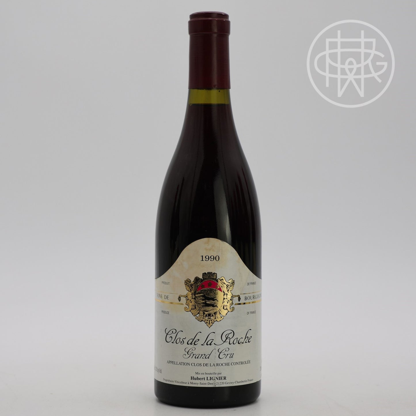 Hubert Lignier Clos de la Roche 1990 750mL (Soiled Label)