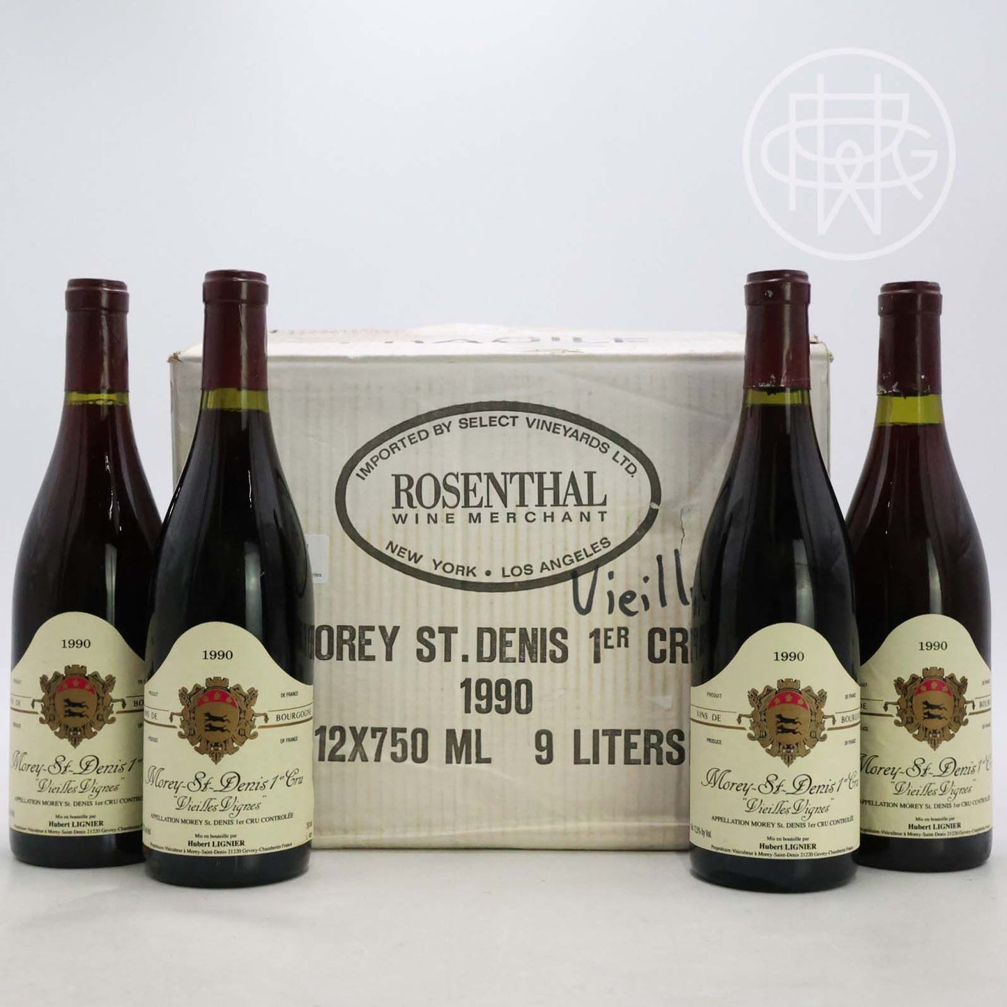 Hubert Lignier Morey Saint Denis 1er Cru Vielles Vignes 1990 12-Pack OC 750mL