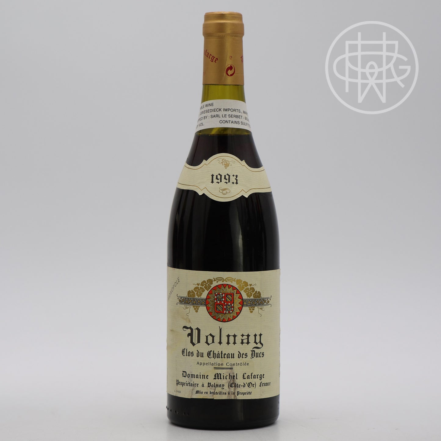 Lafarge Volnay Clos du Chateau des Ducs 1993 750mL (3cm Fill, Slightly Soiled Label)