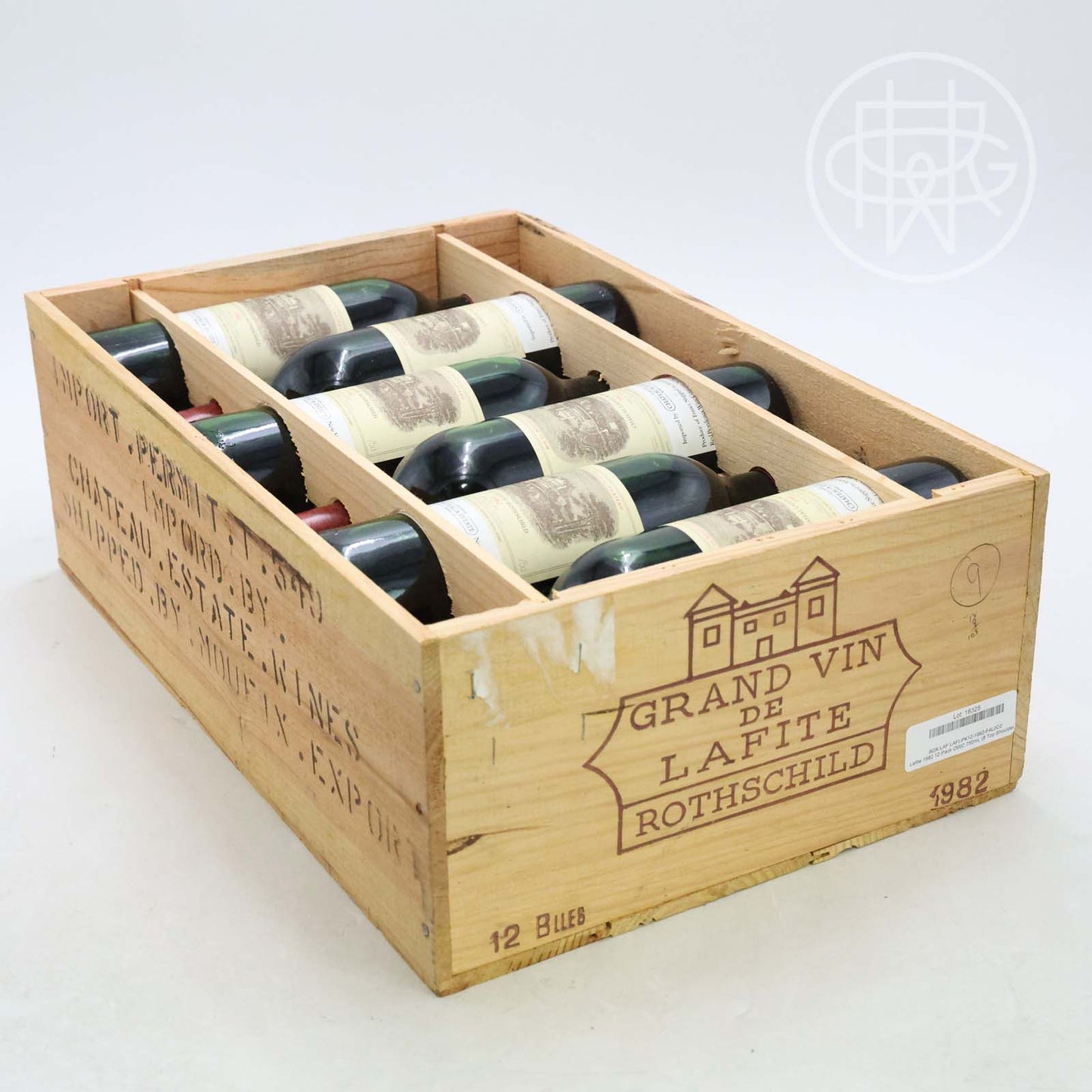 Lafite 1982 12-Pack OWC 750mL [8 Top Shoulder, 3 Upper Shoulder]
