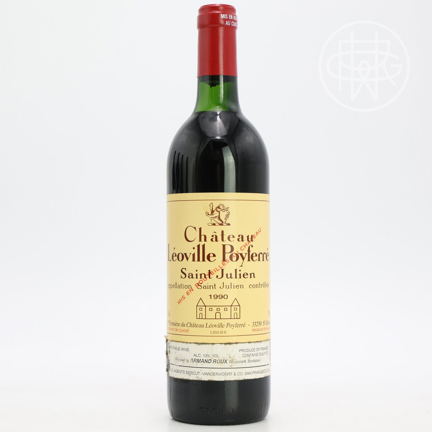 Leoville Poyferre 1990 750mL (Top Shoulder)