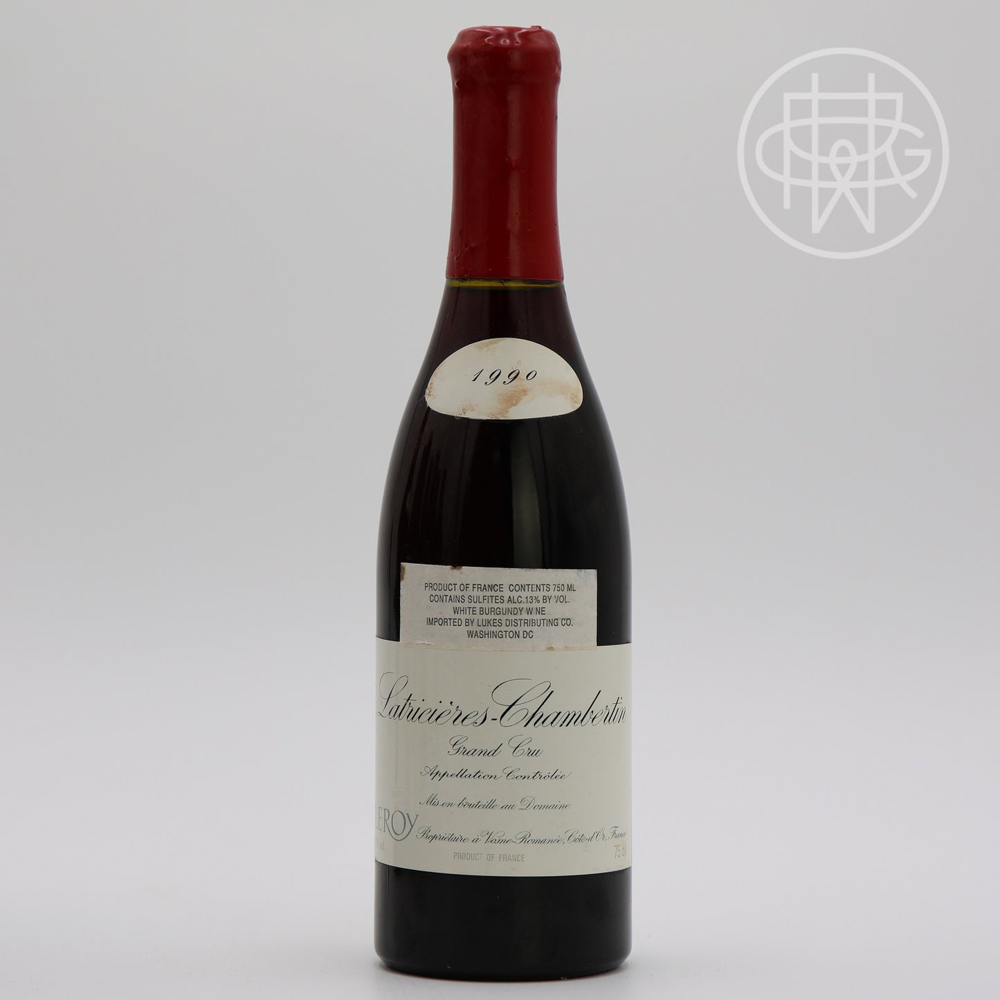 Leroy Latricieres Chambertin 1990 750mL (Slightly Soiled Label)