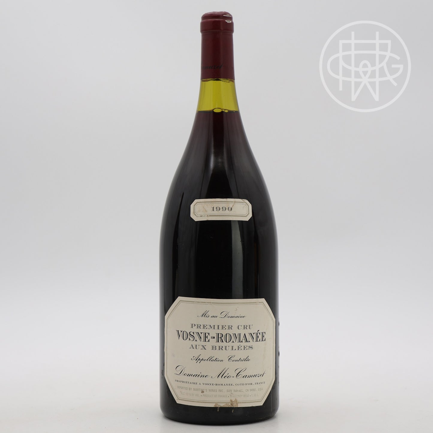 Meo Camuzet Vosne Romanee aux Brulees 1990 1.5L (Slightly Soiled Label)