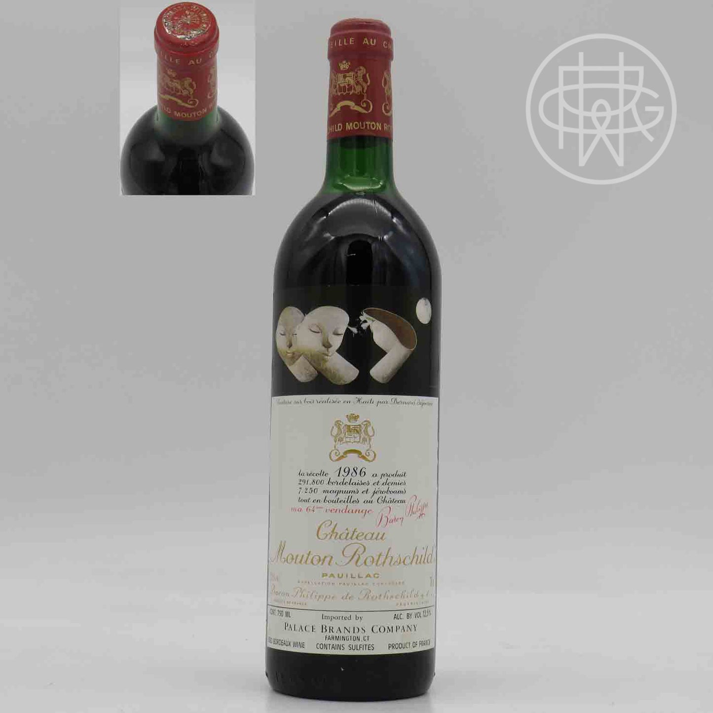 Mouton 1986 750mL (Top Shoulder, Slightly Corroded Capsule)