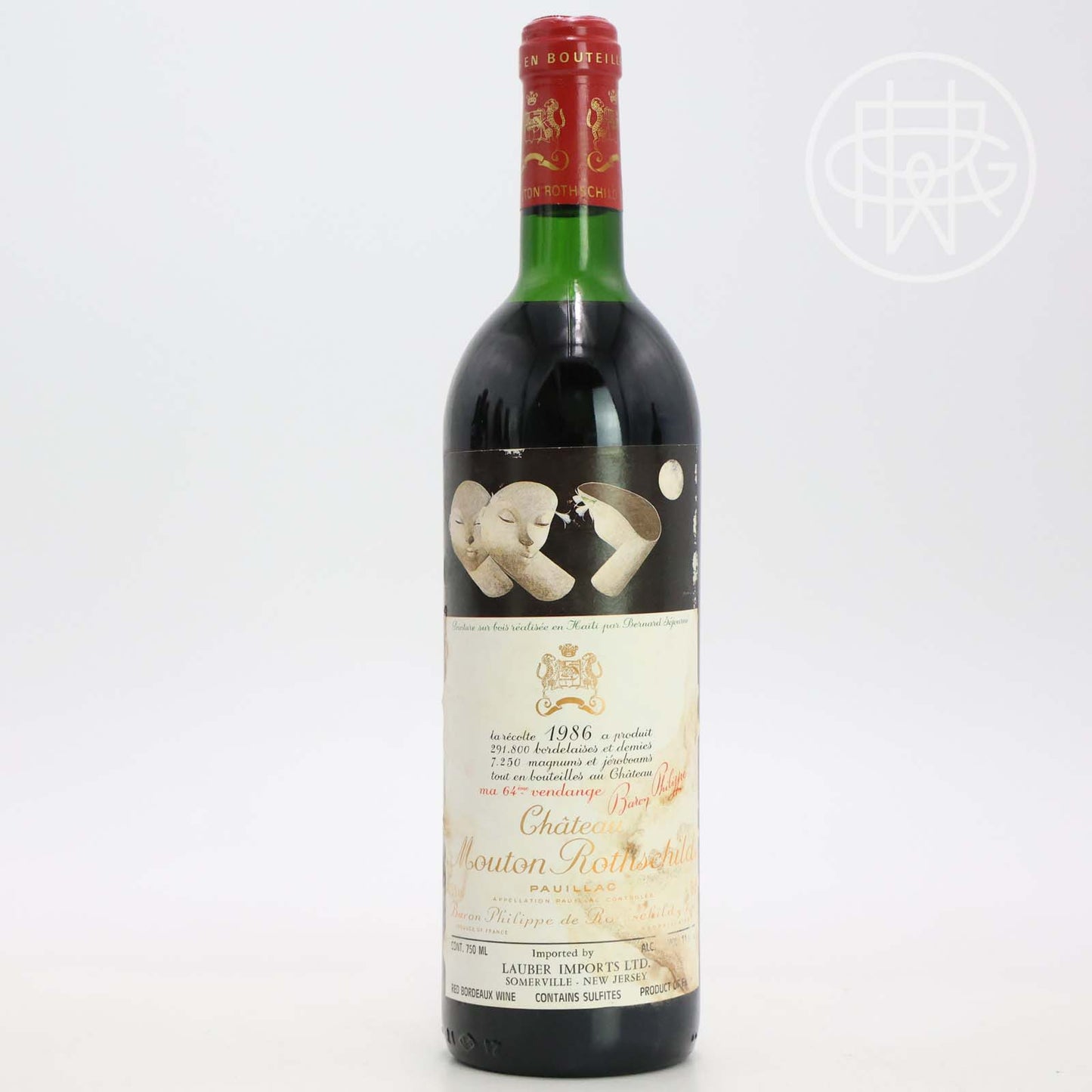 Mouton 1986 750mL (Top Shoulder, Soiled Label)