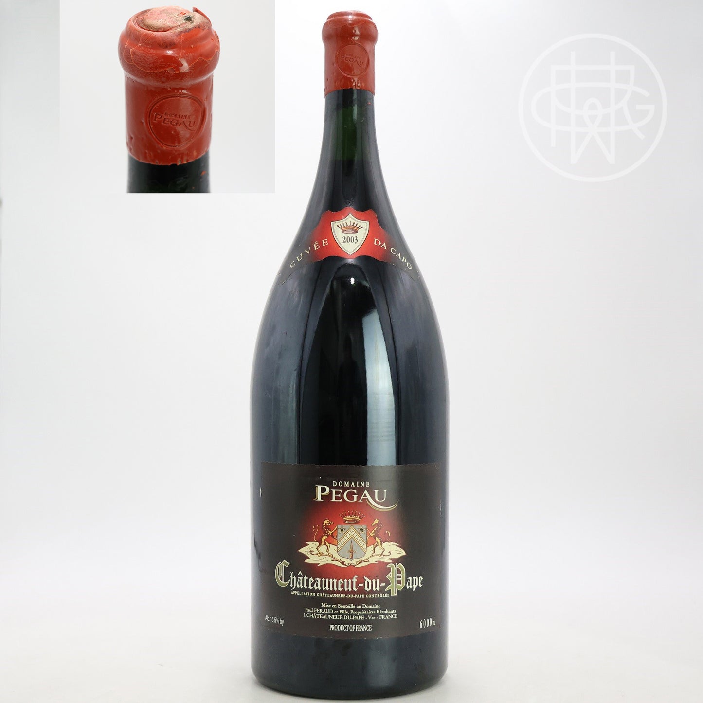 Pegau CDP Cuvee da Capo 2003 6.0L OWC (Chipped Wax Capsule)