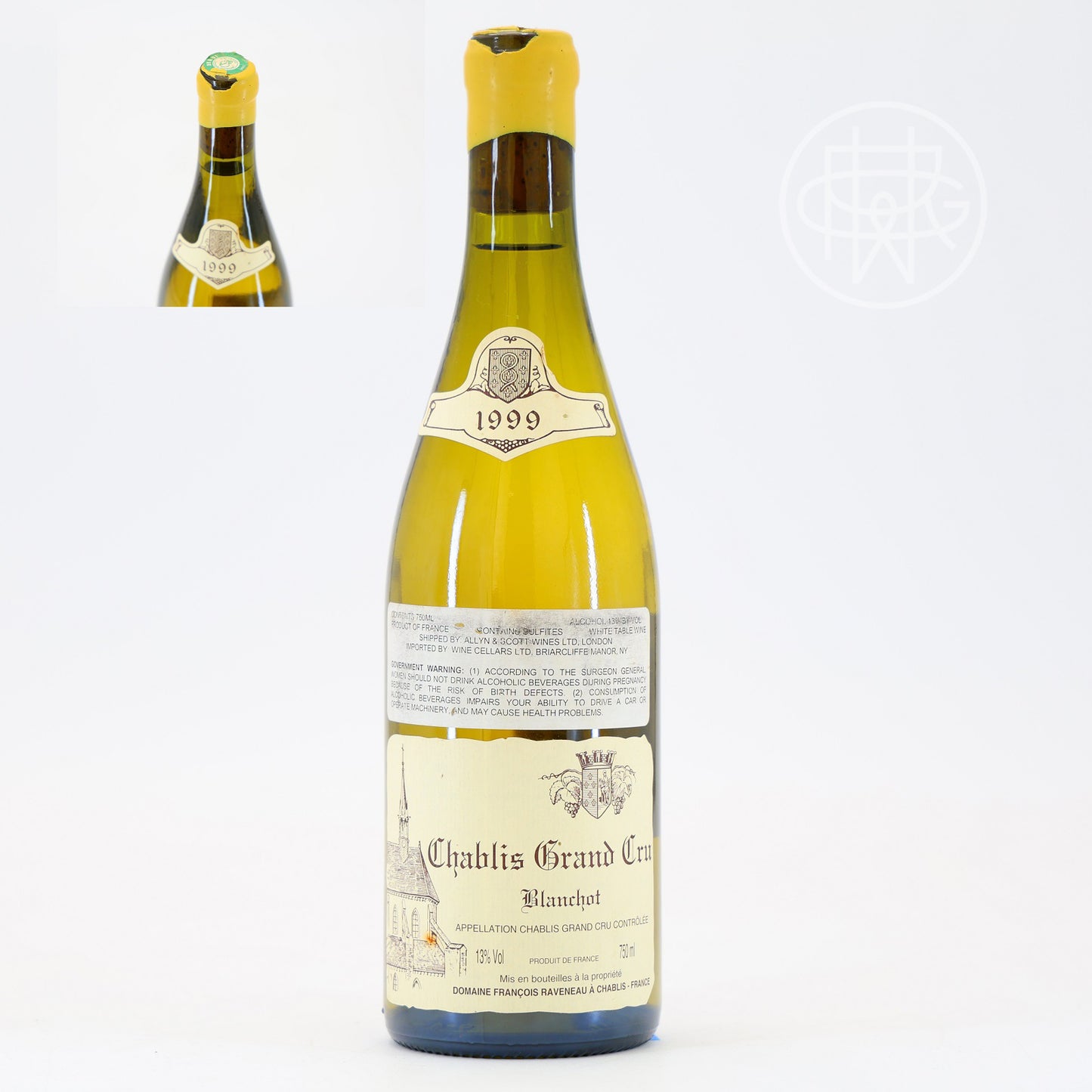 Raveneau Chablis Blanchots 1999 750mL (Chipped Wax Capsule)