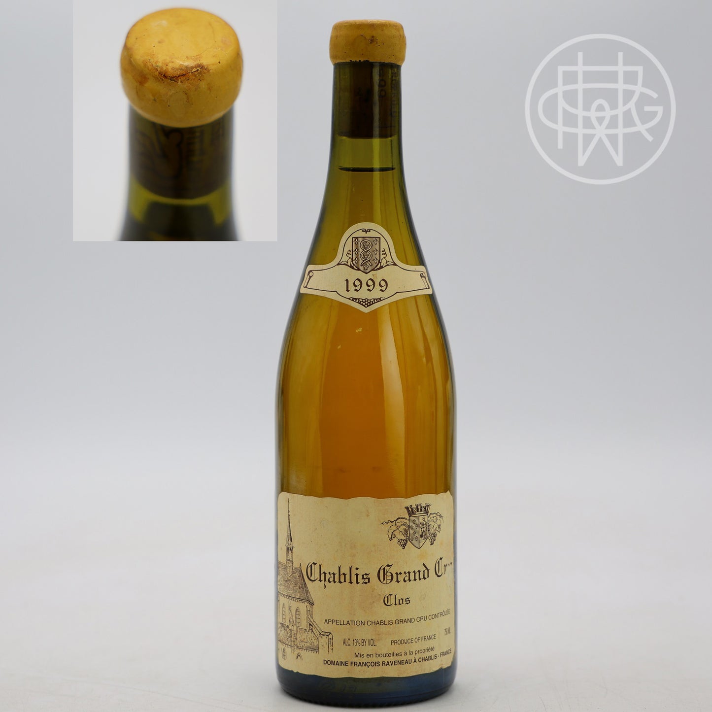 Raveneau Chablis Les Clos 1999 750mL [Chipped Wax Capsule, Bin Soiled Label]