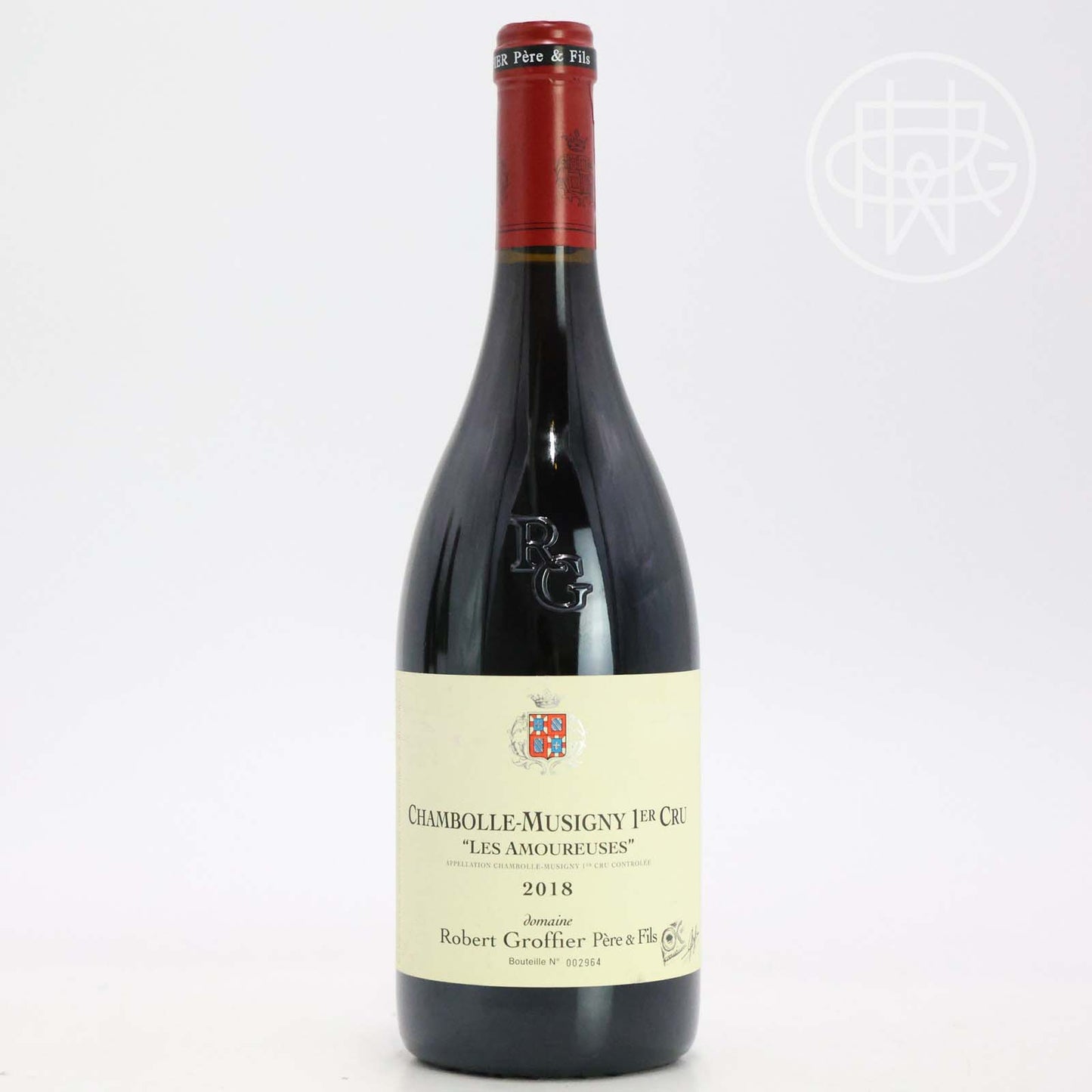 Robert Groffier Chambolle Musigny Les Amoureuses 2018 750mL [Embossed Operakallaren Collection] (Slightly Scuffed Label)