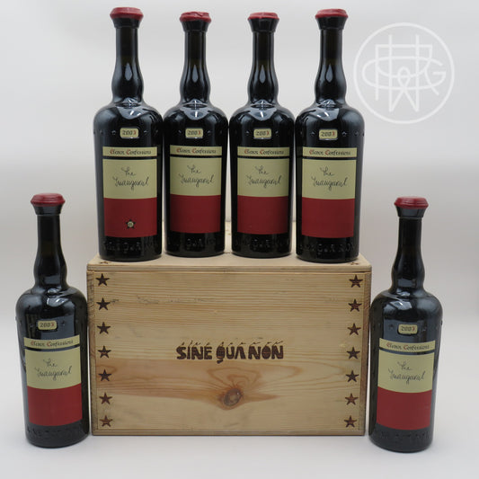 Sine Qua Non Eleven Confessions 2003 Assortment 6-Pack OWC 750mL [The Inaugural - 5 Syrah & 1 Grenache]